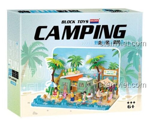 Hộp bộ lắp ghép BALODY 21170 Khu cắm trại bãi biển, đồ chơi lắp ráp chất lượng cao, món quà tiết kiệm cho bé 6 tuổi.