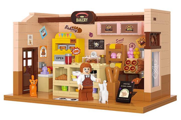 Bộ đồ chơi Tiệm Bánh Hạnh Phúc BALODY 21197 với 391 chi tiết, mô hình cửa hàng bánh ngọt sống động cho bé gái 6 tuổi, giá tốt.