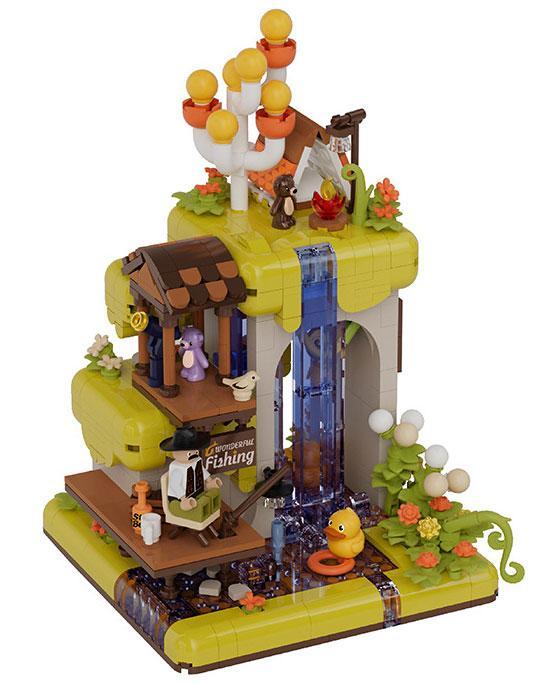 bộ lắp ghép Khu Cắm Trại Kỳ Diệu BALODY 21258, mô hình thác nước sống động, phù hợp cho bé trai và bé gái 6 tuổi, đồ chơi giá tốt