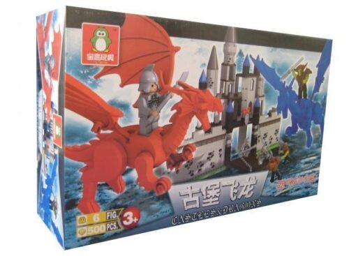 Hộp bộ lắp ghép Lâu Đài và Rồng Baogao Toys B0500 500 mảnh ghép, có 6 minifigures, phù hợp bé trai 3 tuổi, giá tốt.