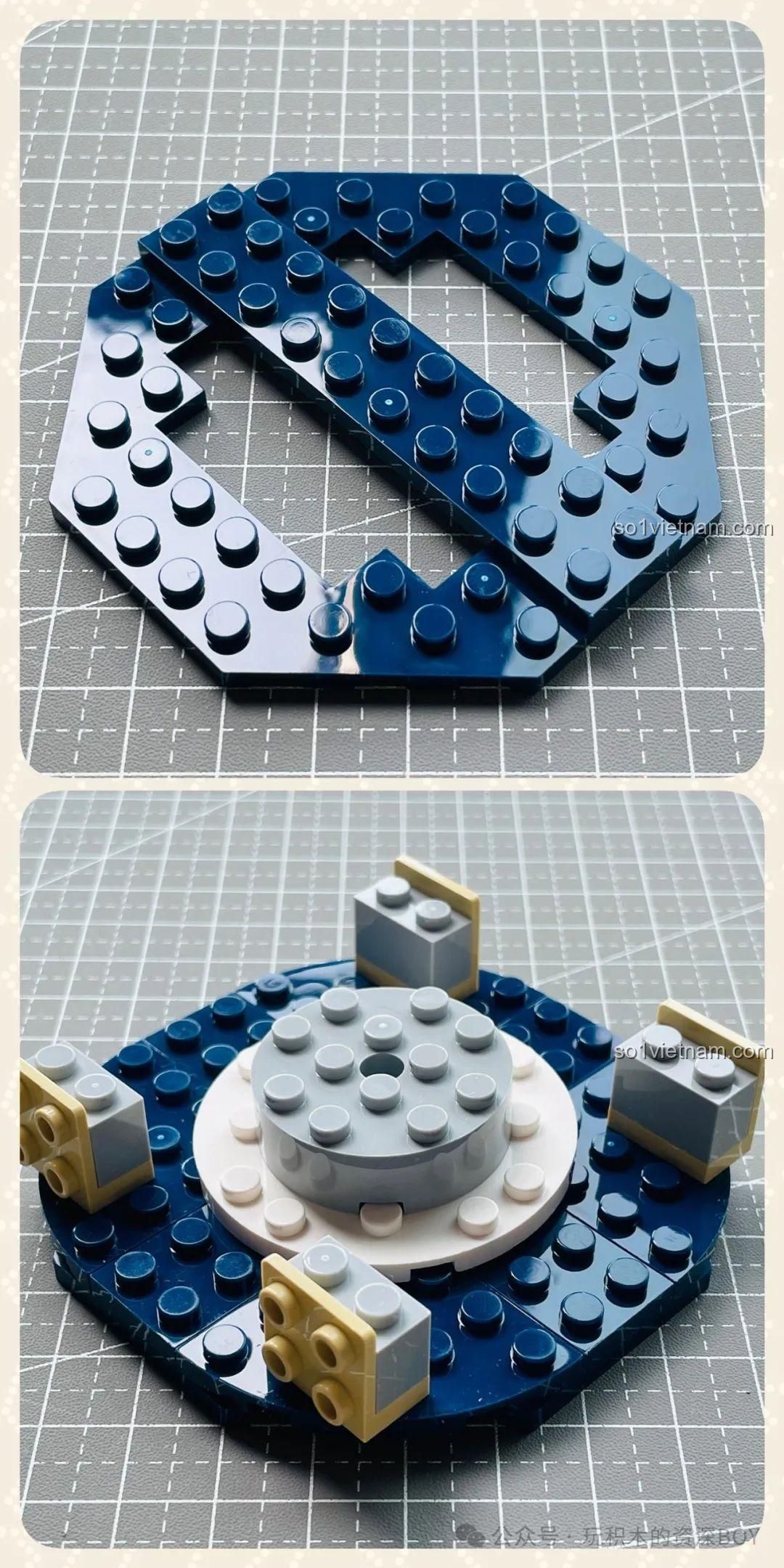 Bước đầu tiên trong quy trình lắp ráp bộ xếp hình Pantasy 86304 Tiểu Hoàng Tử: Khởi Đầu Hành Trình, tạo nền tảng vững chắc cho mô hình.