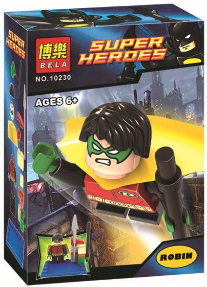 BELA 10230 Minifigure Robin Siêu Anh Hùng DC, bộ lắp ghép Robin giá tốt cho bé trai 6 tuổi, đồ chơi lắp ráp Minifigure Robin chất lượng cao.