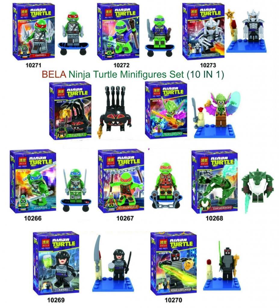 Bộ lắp ghép Minifigure Ninja Rùa BELA 10266, đồ chơi lắp ráp nhân vật Ninja Rùa cho bé trai 6 tuổi, bộ sưu tập Ninja Rùa giá tốt.