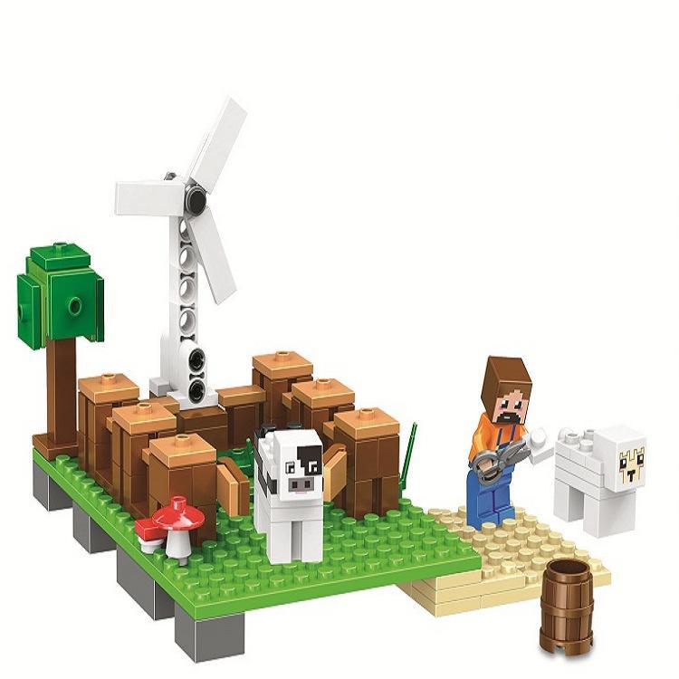 Mô hình lắp ráp Trang trại cối xay gió Minecraft Bela 10949, đồ chơi xếp hình cho bé trai 6 tuổi giá rẻ, gồm 126 mảnh ghép.