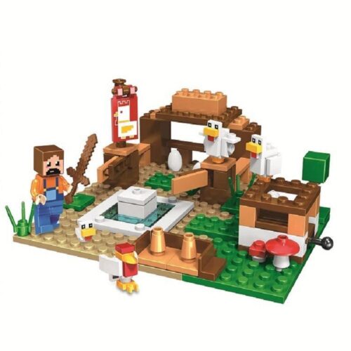 Hộp bộ lắp ghép Trang trại gà trong Minecraft Bela 10951, món quà tuyệt vời cho fan Minecraft, chất lượng tương đương LEGO®.