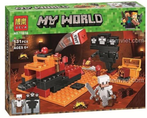 Bộ lắp ghép Bela 10956 mô hình Minecraft trận chiến Wither cho bé trai 6 tuổi, giá rẻ.