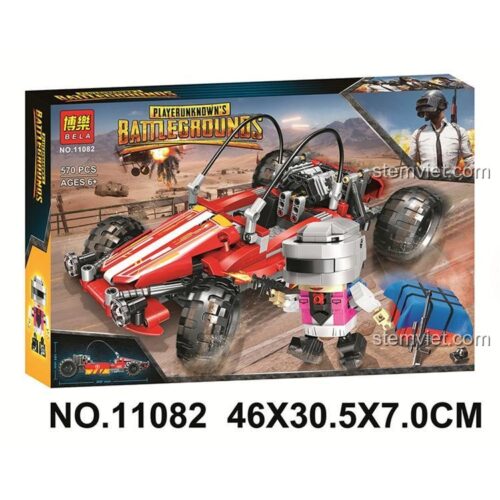 Hộp đồ chơi xếp hình BELA 11082 xe địa hình sa mạc trong game PUBG, 570 chi tiết.