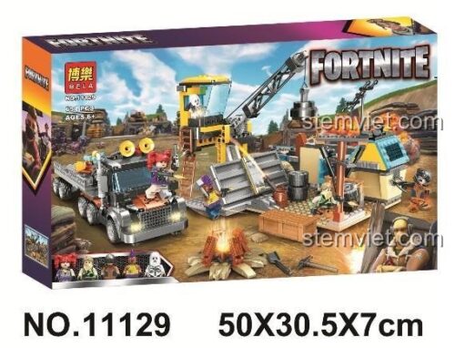 Hộp bộ đồ chơi BELA 11129 Căn cứ sinh tồn Fortnite với 654 mảnh ghép, món quà hấp dẫn cho các fan của game Fortnite.