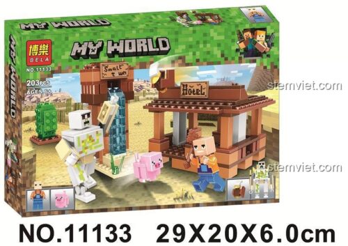 Hộp đồ chơi xếp hình Lari 11133 chủ đề Minecraft với 203 mảnh ghép, phù hợp làm quà tặng cho bé trai.
