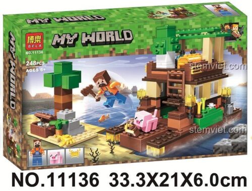Hộp đồ chơi xếp hình BELA 11136 chủ đề Minecraft với 248 mảnh ghép. Món quà sáng tạo cho bé trai.