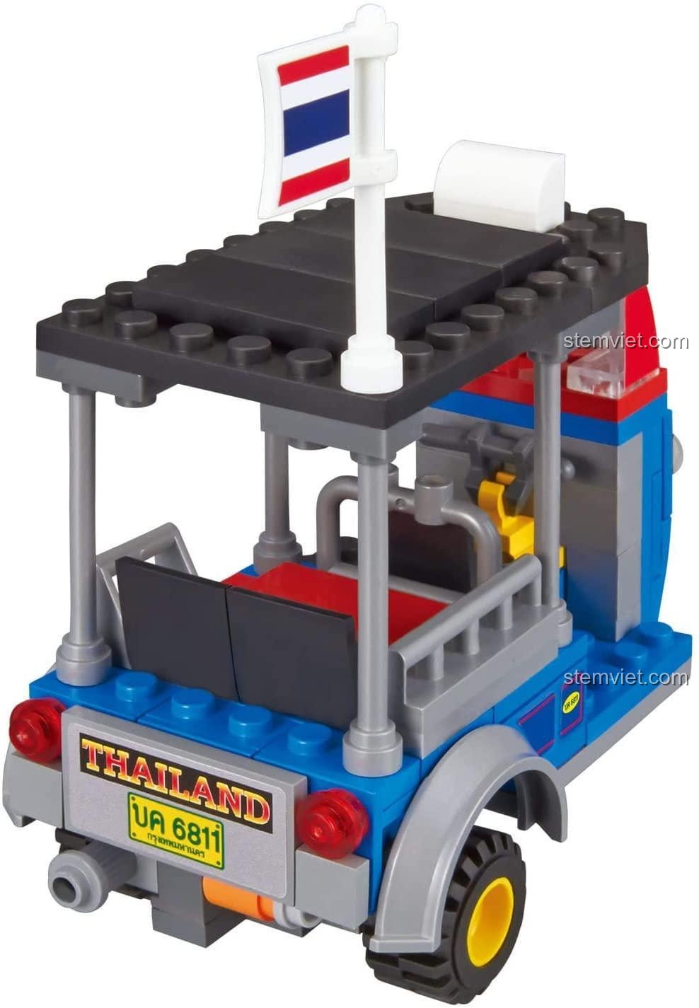 Mô hình xe Lam Thái Lan BIKKU VWSP01 sau khi lắp ráp hoàn chỉnh, nhìn từ phía trước.