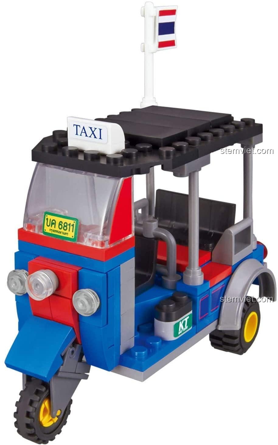 Cận cảnh 2 minifigures trong bộ đồ chơi mô hình Taxi Thái Lan BIKKU SP01.