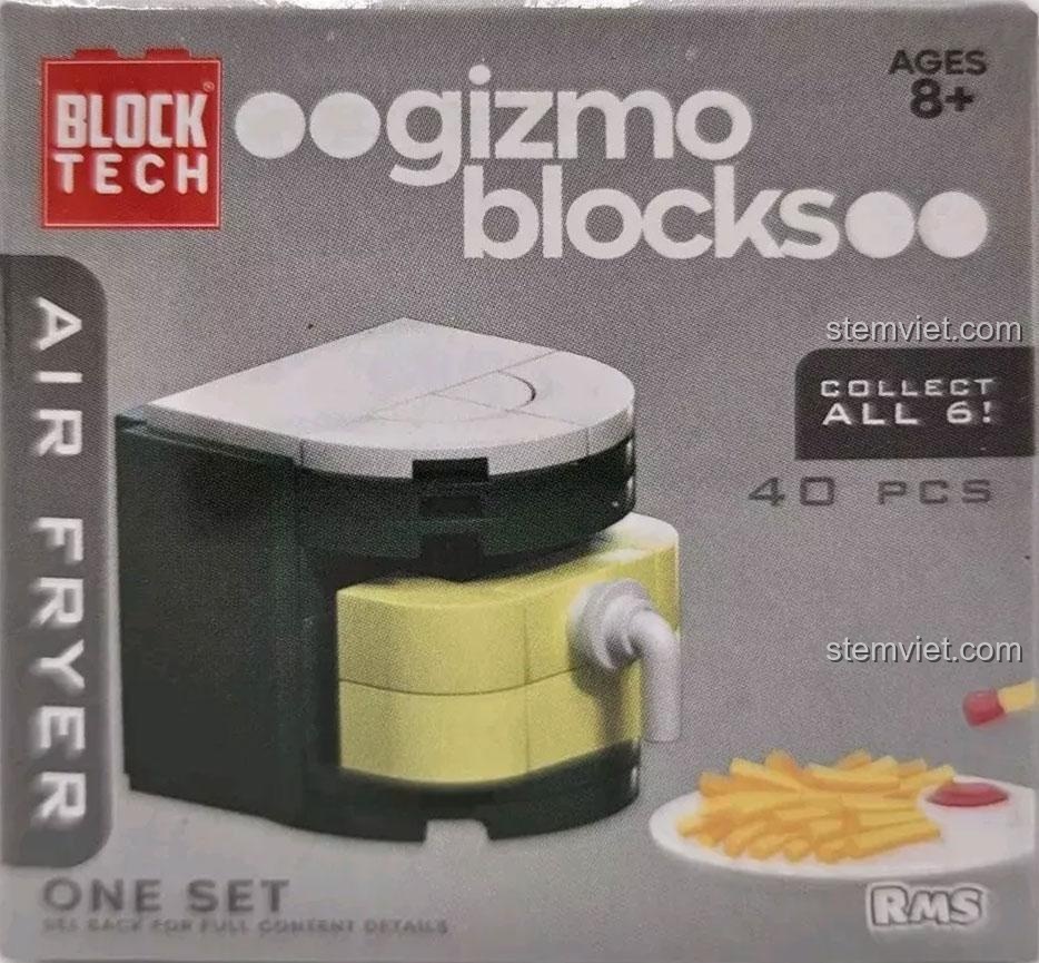 Mô hình nồi chiên không dầu Block Tech Gizmo Blocks 【未知】 bộ đồ chơi bếp mini, 40 mảnh, phát triển tư duy logic, giá hời.