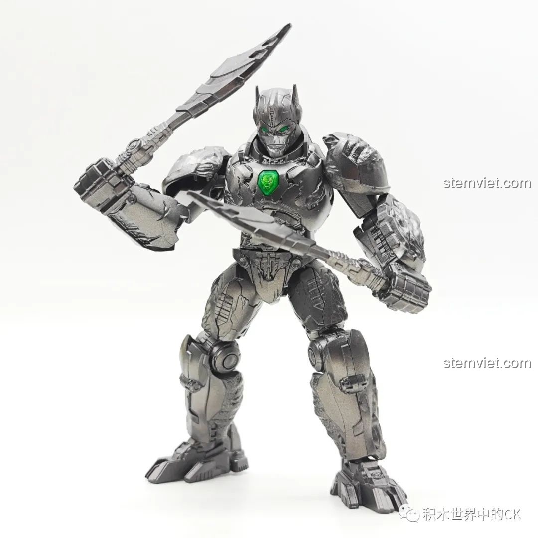 Mô hình BLOKEES 71145 Optimus Primal Đội Trưởng Tinh Tinh tạo dáng nghiêng, thể hiện độ cân bằng.