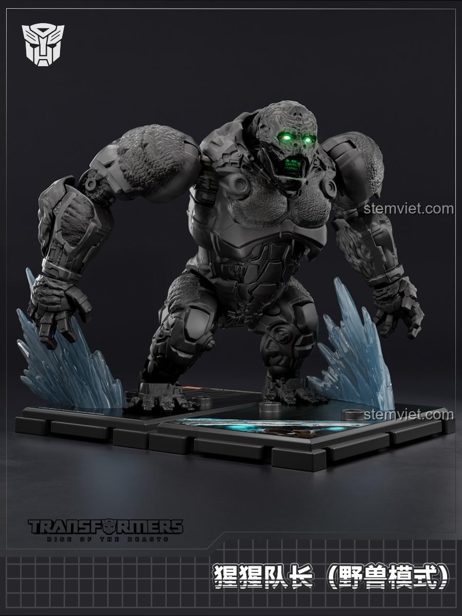 Mô hình Primal Dạng Thú Blokees 71147 với đôi mắt phát sáng, tái hiện chân thực nhân vật từ Transformers, đồ chơi lắp ghép chất lượng cao.