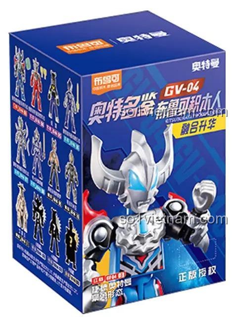Mặt trước hộp sản phẩm Bộ Đồ Chơi Lắp Ghép Mô Hình Ultraman GV-04 Fusion Rise