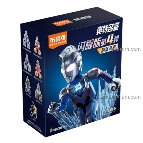 Hộp bộ đồ chơi Ultraman Tiga & Z Alpha Edge của BLOKEES, mã 71218, nhìn từ góc nghiêng, có hình ảnh nhân vật Ultraman Z Alpha Edge nổi bật, phù hợp cho bé trai 10 tuổi