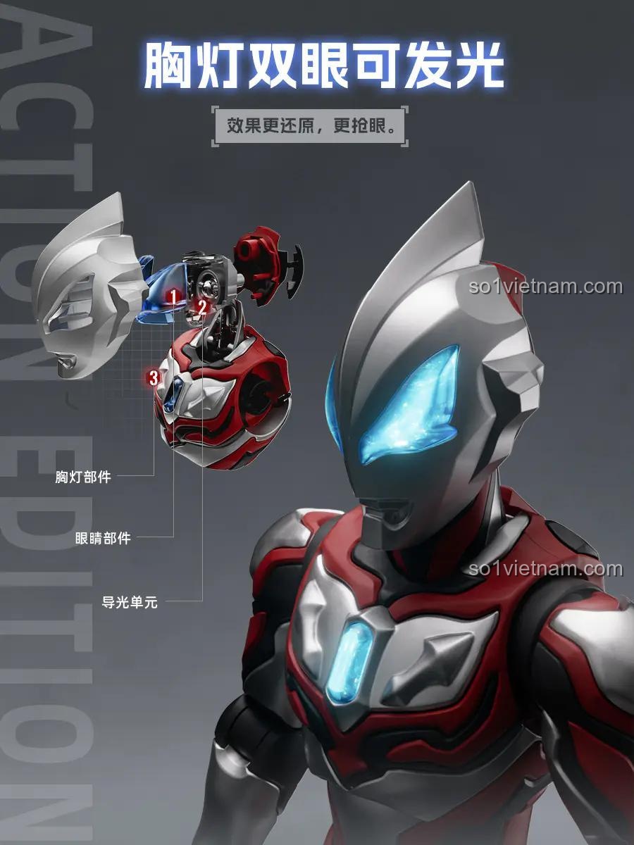 Mô hình Ultraman Geed Action Edition của Blokees với đèn phát sáng