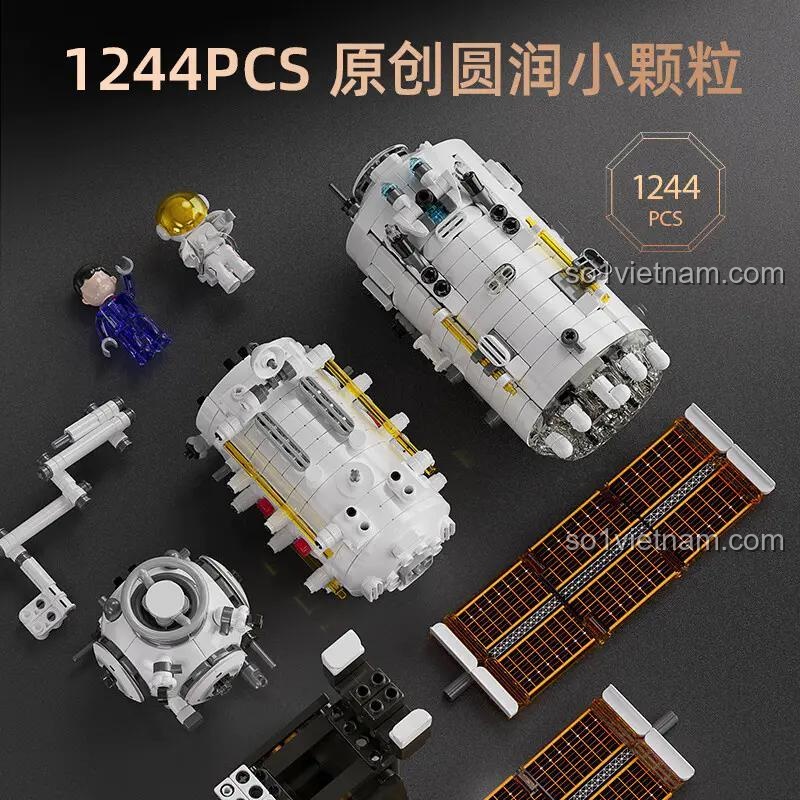 Các bộ phận lắp ráp của mô hình Thiên Hòa Hạch Tâm 81102 của hãng 布鲁可BLOKEES