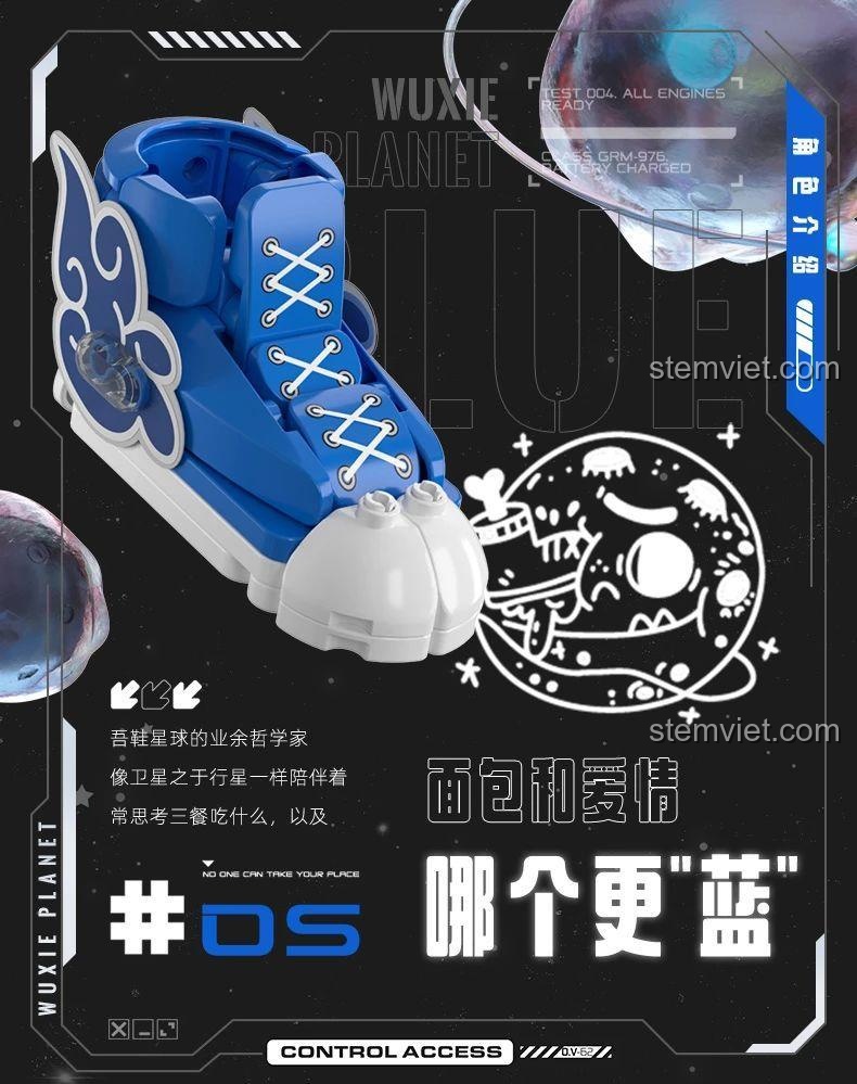 Mô hình giày BLOKEES 86130 màu xanh dương, thiết kế triết gia nghiệp dư, bộ lắp ghép giày sneaker độc đáo, đồ chơi lắp ráp giày thời trang cho thanh niên, giá hời.