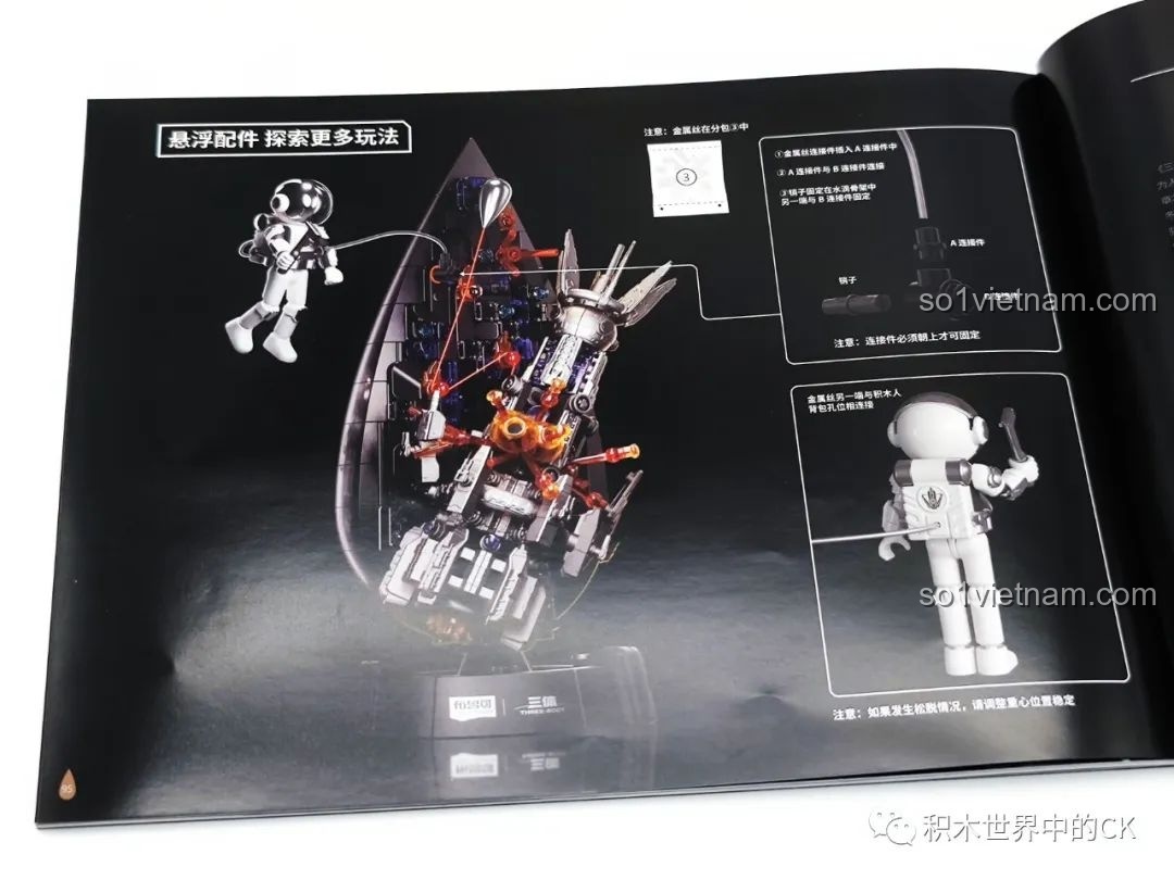 Chi tiết các bộ phận cơ khí phức tạp trong mô hình BLOKEES Tam Thể: Giọt Nước - Trận Chiến Tận Thế