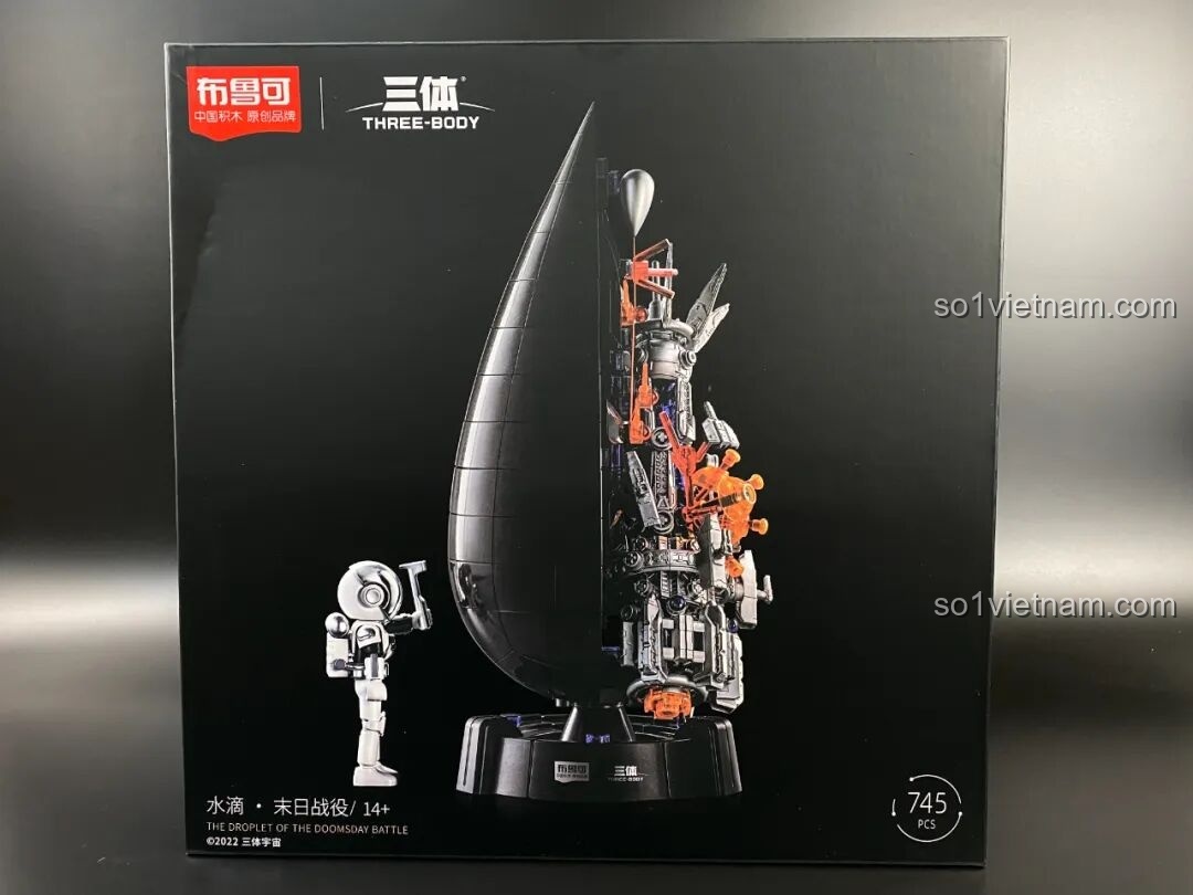 Mặt trước hộp sản phẩm BLOKEES Tam Thể: Giọt Nước - Trận Chiến Tận Thế với hình ảnh mô phỏng Đinh Nghi và Giọt Nước