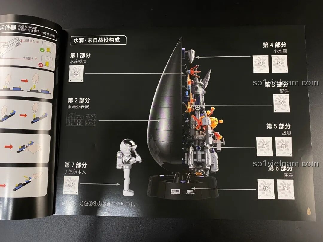 Tranh minh họa Đinh Nghi chuẩn bị tấn công Giọt Nước trong sách hướng dẫn BLOKEES Tam Thể