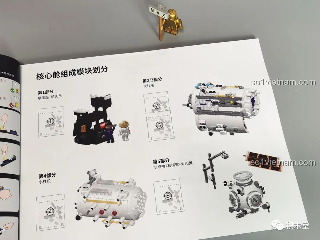 Chi tiết bộ đế lắp ráp cho mô hình phi hành gia trong BLOKEES 81102