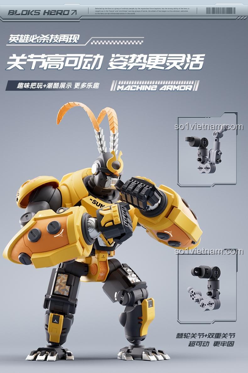 Hộp sản phẩm của bộ lắp ghép robot Tôn Ngộ Không Cự Viên Giáp BLOKS HERO 85010