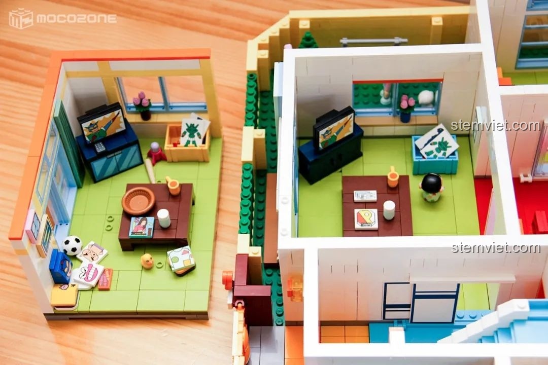 So sánh chi tiết giữa phòng khách trong bộ nhà lớn K20612 và bộ phòng khách bán riêng K20606 của Keeppley.