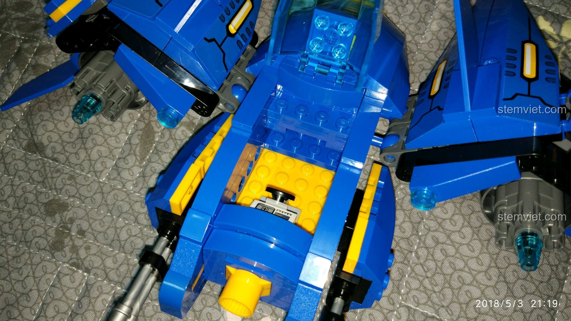 Cơ chế bắn đạn 1x1 của phi thuyền đồng minh Enlighten 2714, bộ lắp ghép Máy bay tương lai cho con trai 6 tuổi