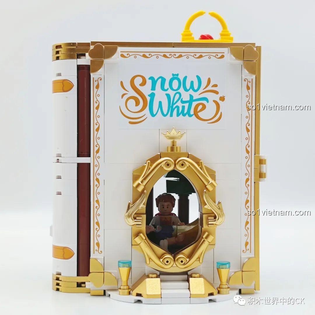 Góc nhìn nghiêng của bộ lắp ghép Nàng Bạch Tuyết và Hoàng Tử Wekki giá rẻ, thấy được chi tiết gương thần.