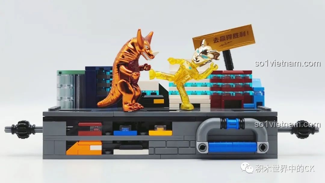 Sân khấu chiến đấu của bộ đồ chơi lắp ghép Ultraman đối kháng 75102 với các chi tiết trang trí