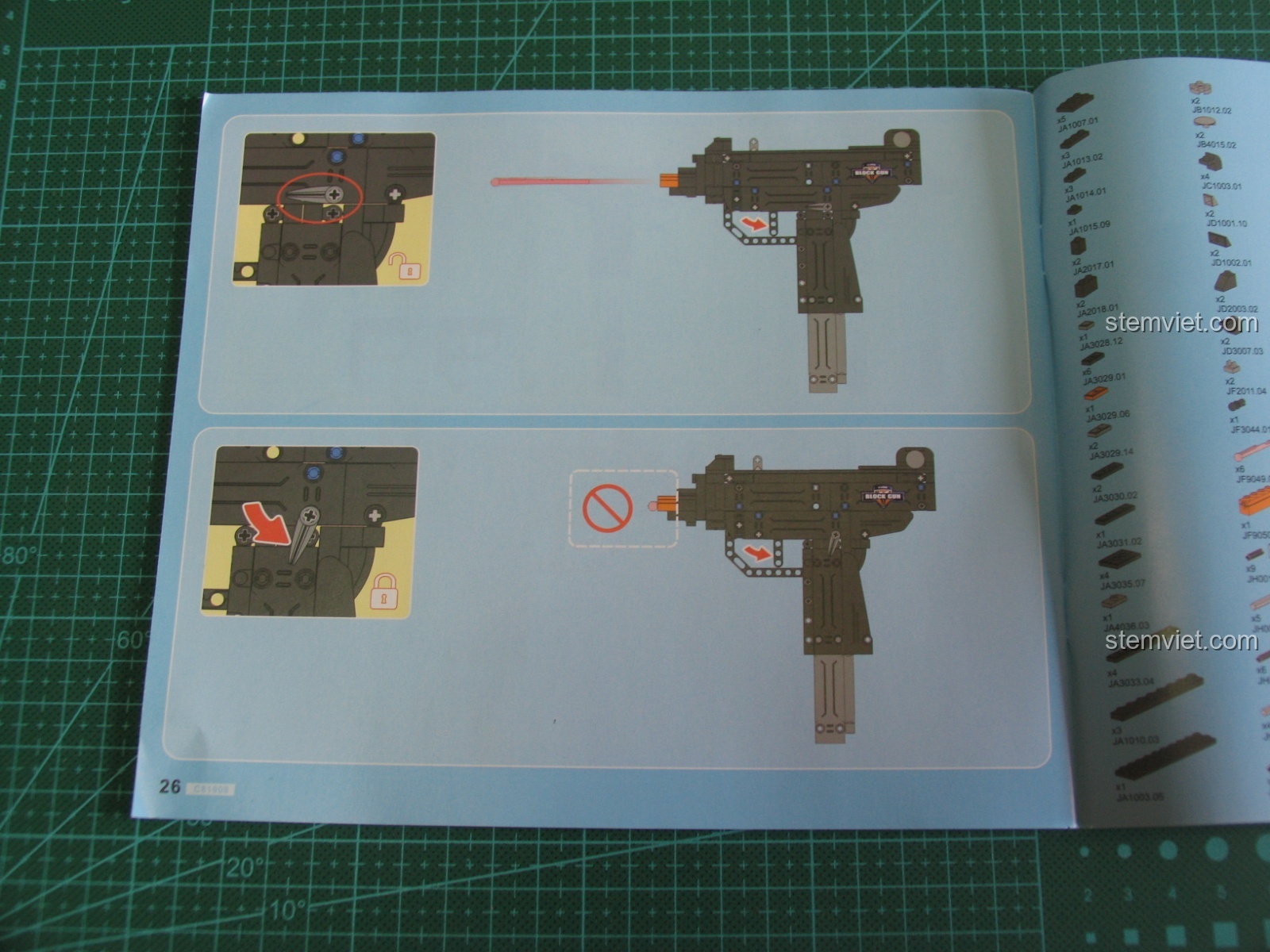 Chi tiết cơ chế bắn và lên đạn của Súng UZI CaDA C81008.