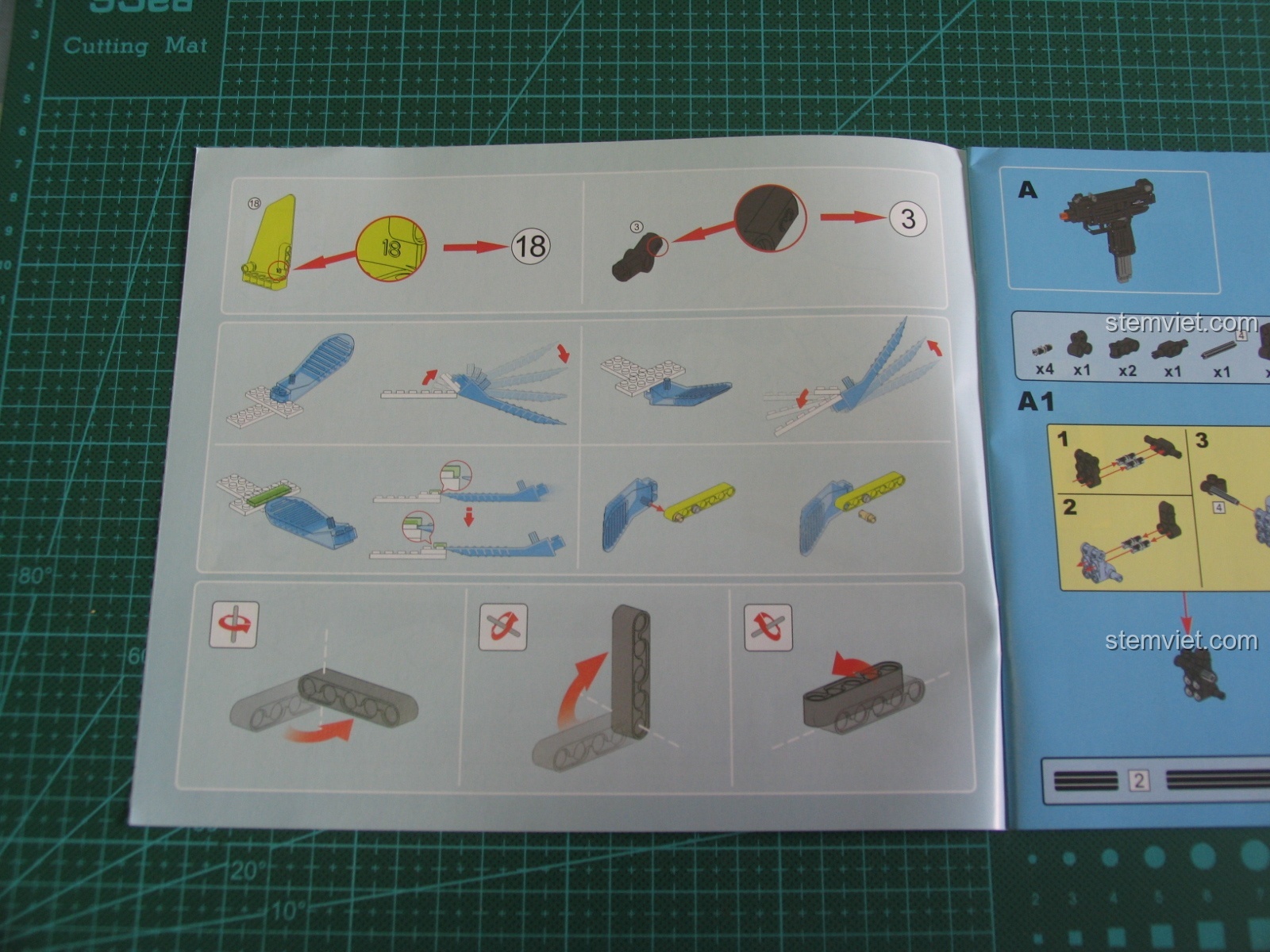 Các bước lắp ráp ban đầu của Súng UZI CaDA C81008.