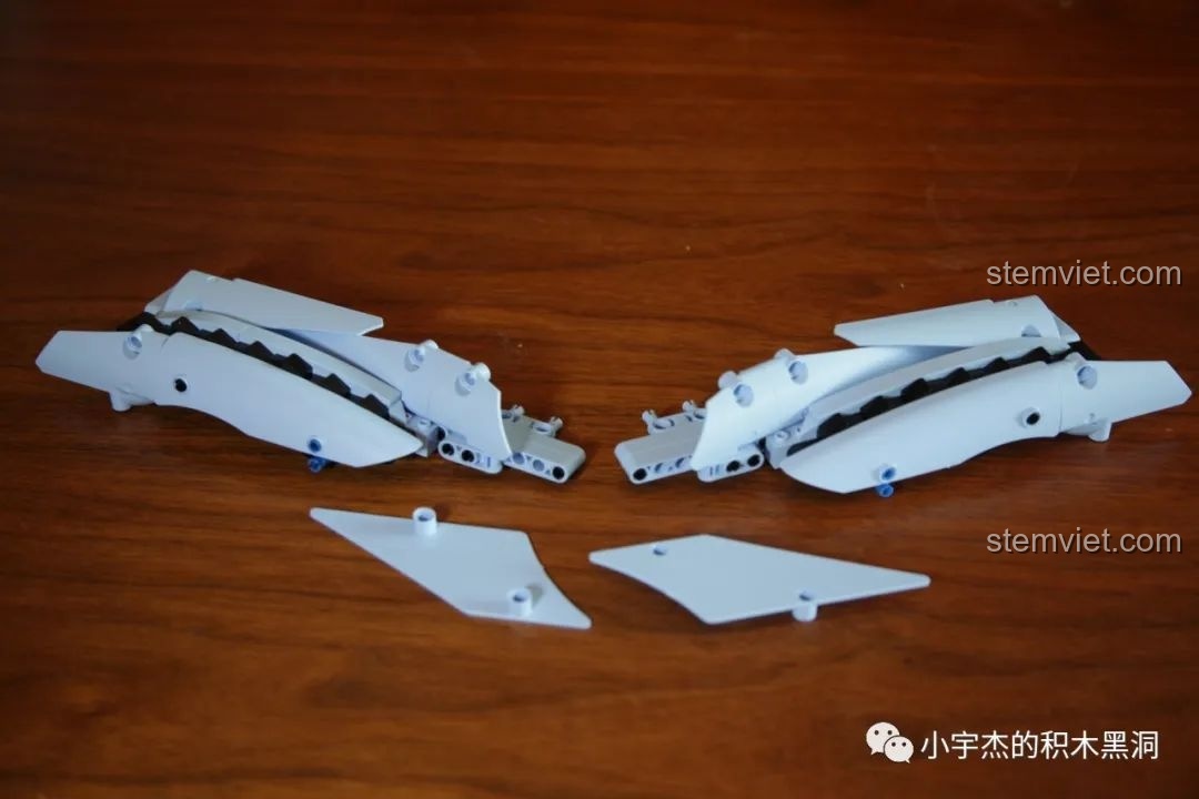 Cận cảnh đèn pha và các chi tiết khí động học phía trước của Mould King 13056 Lamborghini Hyper, cho thấy độ tỉ mỉ.