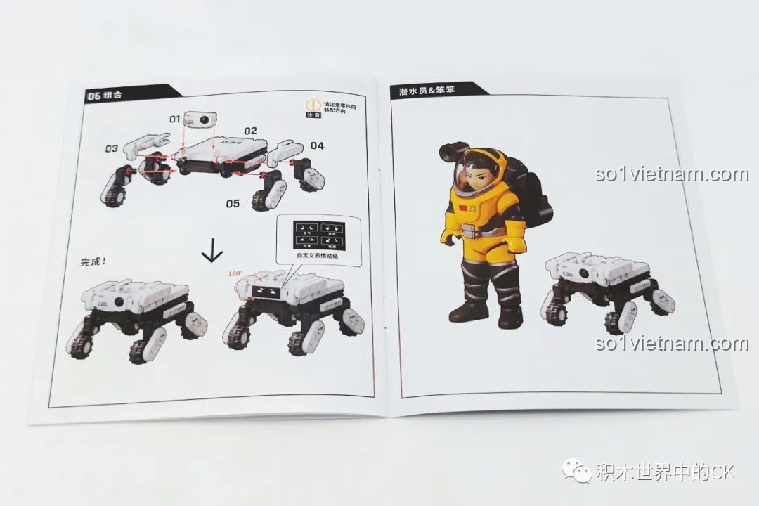 Cận cảnh các bộ phận của nhân vật Thợ lặn trong bộ lắp ráp Lưu Lạc Địa Cầu 2