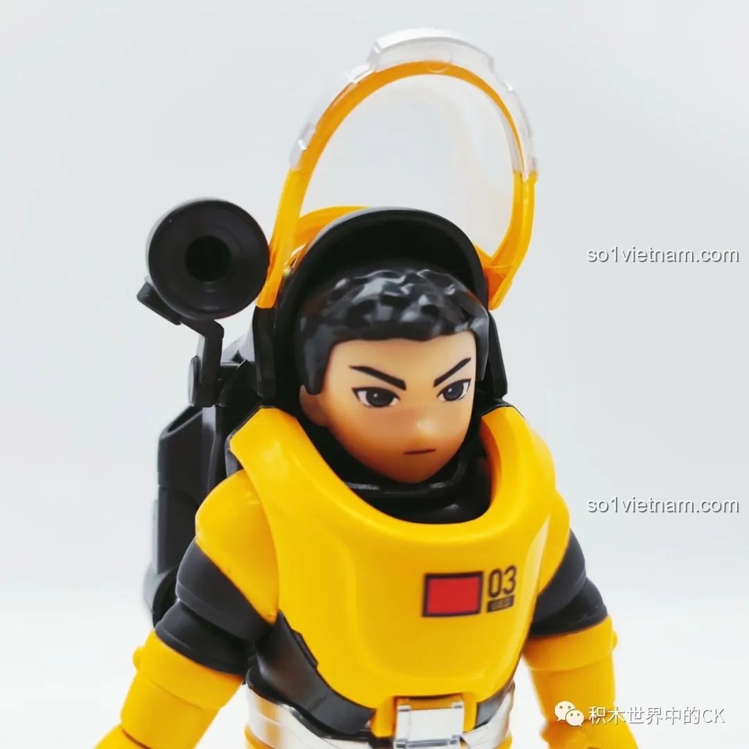 Cận cảnh khuôn mặt nhân vật Thợ lặn đã hoàn thiện