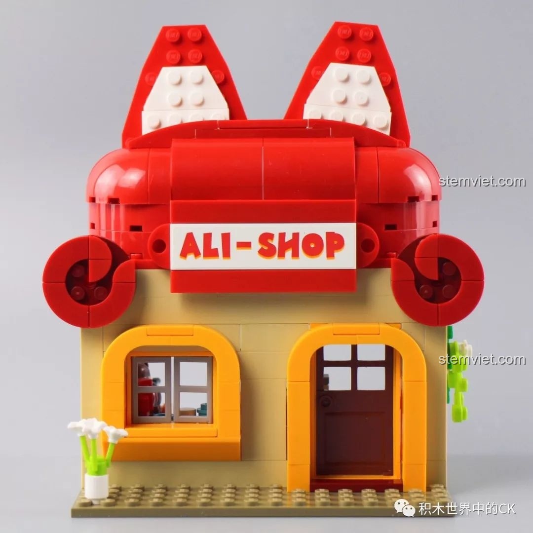 Mô hình Cửa hàng A-li của bộ QMAN 3901 với thiết kế mở, khoe nội thất bên trong.