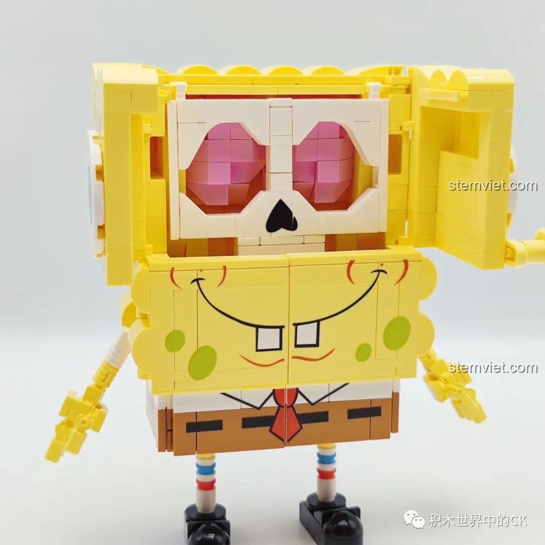 Cận cảnh chi tiết chân Spongebob lắp ráp SEMBO 612203