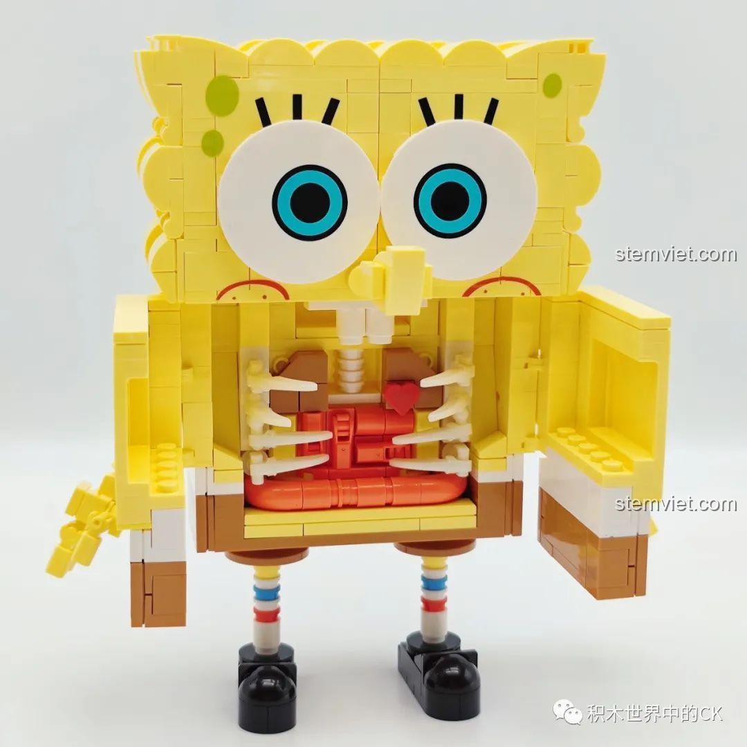 Cận cảnh chi tiết thân Spongebob lắp ráp SEMBO 612203