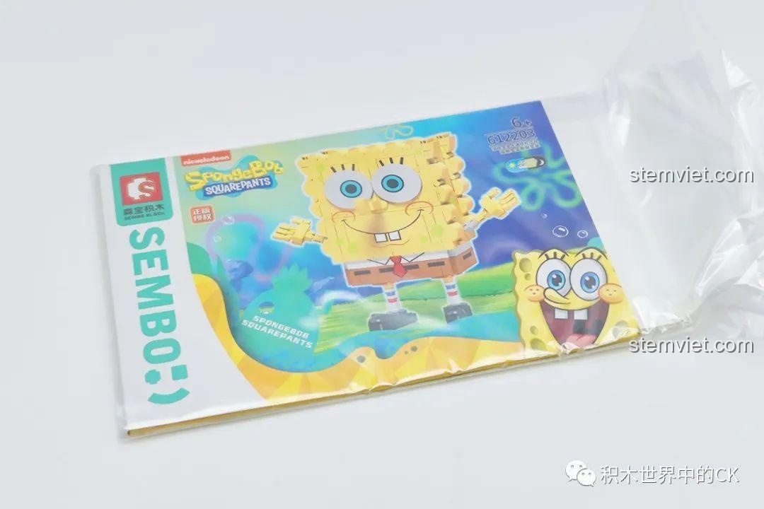 Các túi mảnh ghép SEMBO Spongebob Squarepants 612203 được sắp xếp gọn gàng