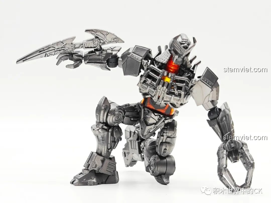 Bumblebee EX và Thiên Tai trong tư thế chiến đấu, ánh sáng tối tạo kịch tính cho BLOKEES 71146.