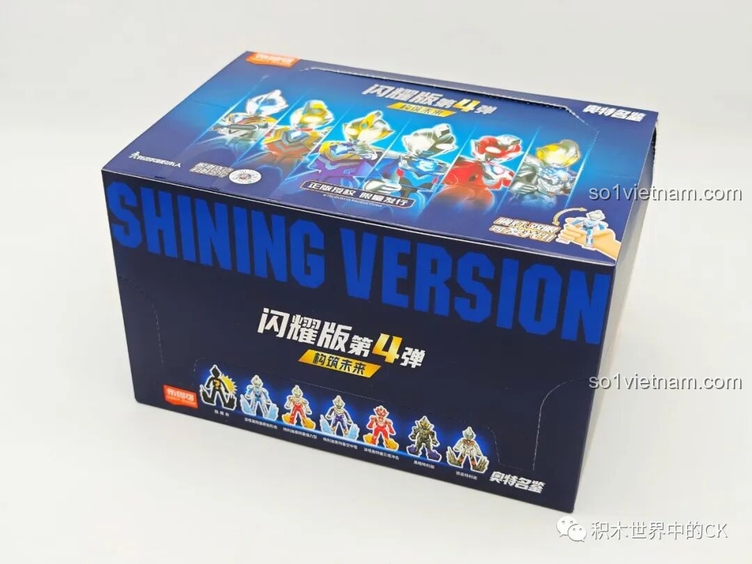 Hộp đựng bộ lắp ráp Ultraman Tiga & Z Alpha Edge của BLOKEES với hình ảnh các nhân vật