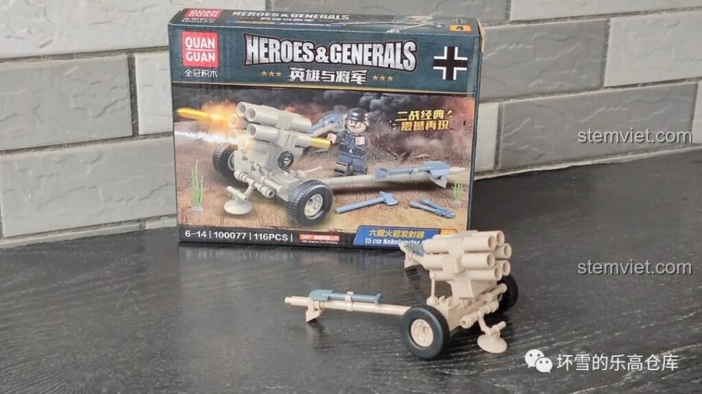 Hộp bộ lắp ráp Xe Pháo Quân Sự Đức Heroes and Generals 15cm Nebelwerfer 41 của Quanguan