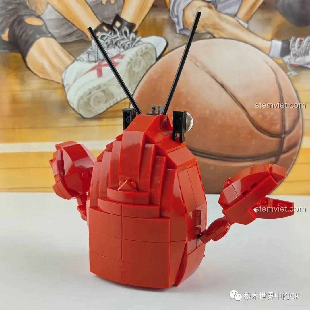 Chi tiết bên trong mô hình lắp ráp Zhe Gao Phố Ẩm Thực CW6003 Cửa hàng tôm hùm đất, đồ uống, trang trí.