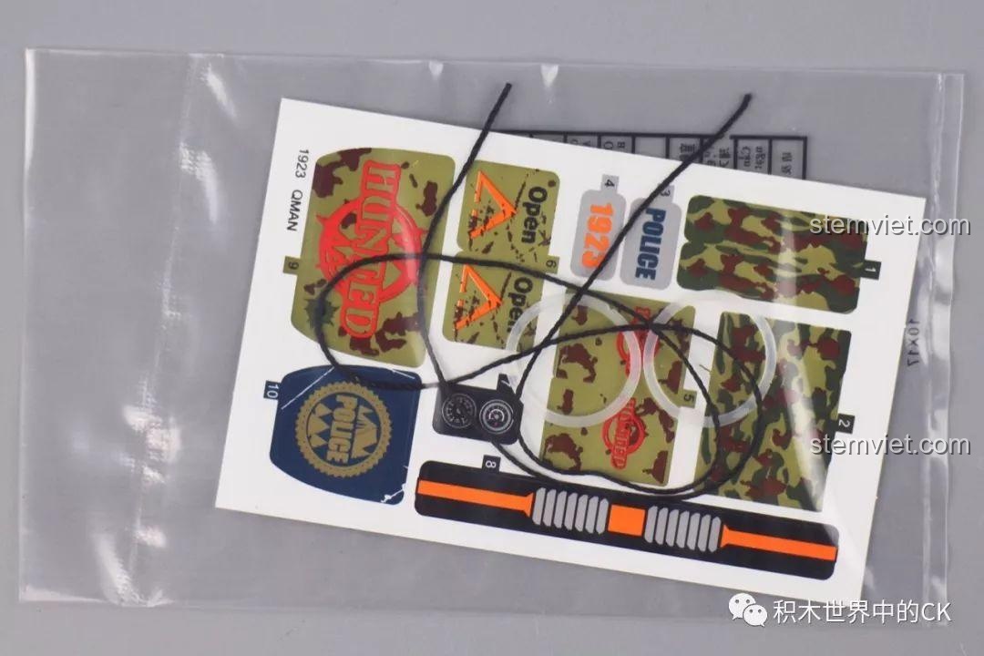 Bộ sticker cho bộ đồ chơi Cảnh sát Qman 1923