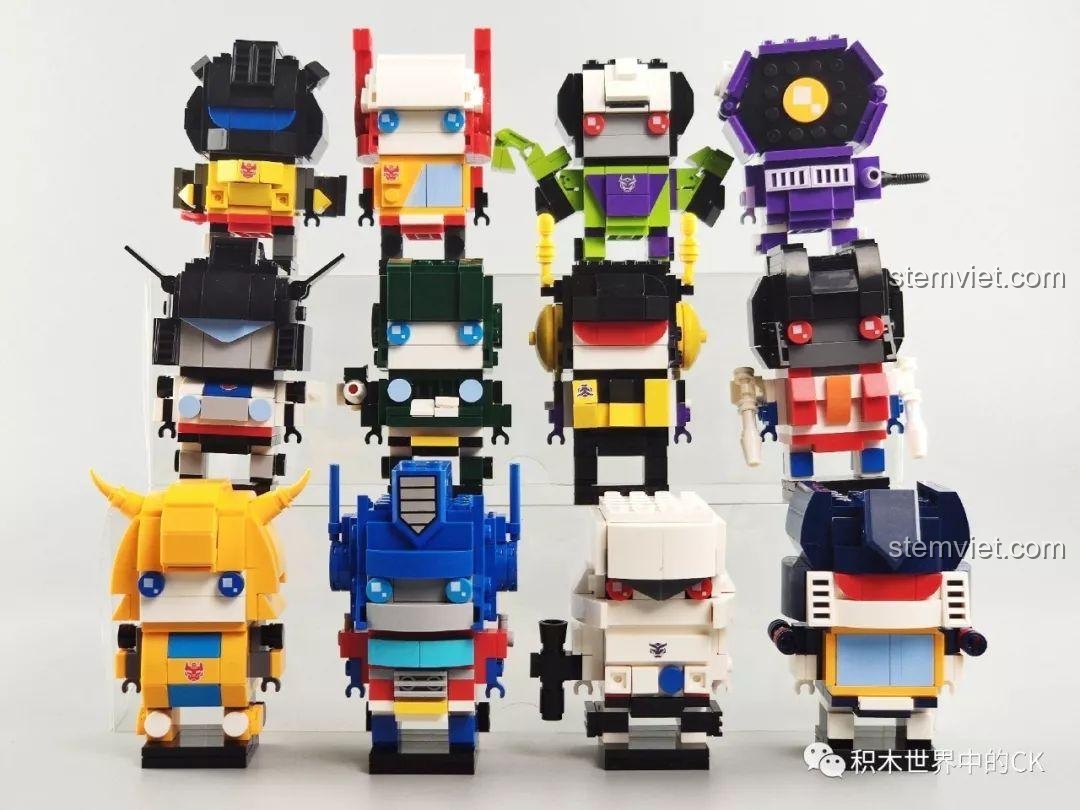 Toàn bộ 12 mô hình trong series JiSi Cute Doll Transformers được trưng bày cùng nhau, tạo nên một bộ sưu tập hoành tráng.