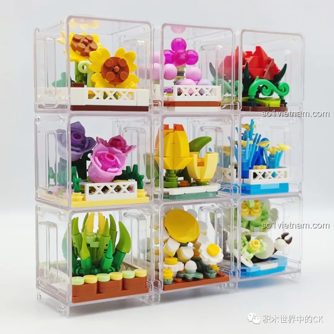 Bộ sưu tập 9 chậu hoa nhà kính AULDEY được xếp chồng lên nhau theo một cách sắp xếp khác, rất sáng tạo.