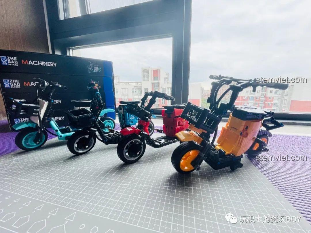 Bộ sưu tập 4 mô hình xe điện ZHEGAO QL1268, QL1267, QL1266, QL1265, chúc mừng Quốc Khánh.